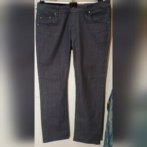 Kayden K Men's Slim Fit Charcoal Jeans. Straight, Stretchy. 36x32. L. A. NWOT